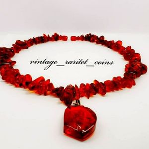 Amber beads and pendant.